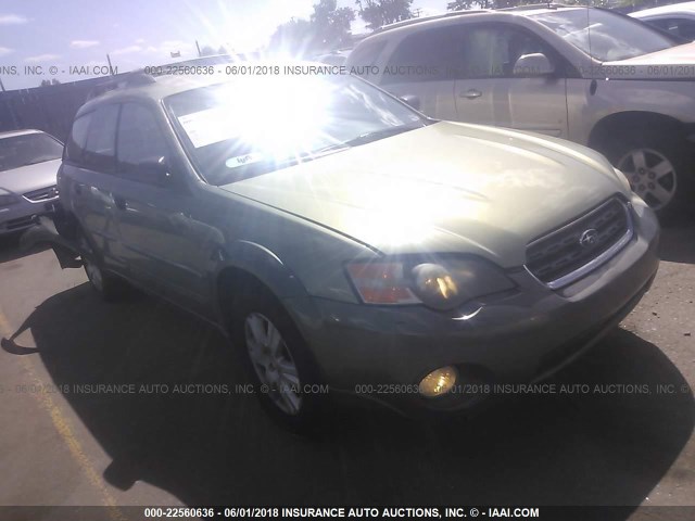 4S4BP61C456378256 - 2005 SUBARU LEGACY OUTBACK 2.5I GREEN photo 1