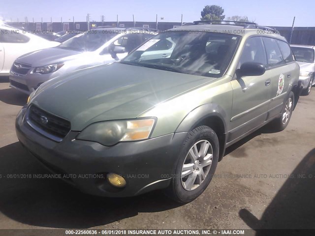 4S4BP61C456378256 - 2005 SUBARU LEGACY OUTBACK 2.5I GREEN photo 2