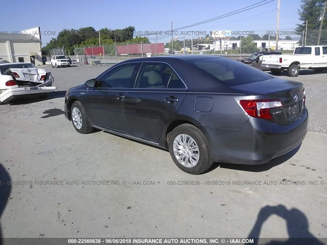 4T1BD1FK8EU115954 - 2014 TOYOTA CAMRY HYBRID/LE/XLE 灰色 照片 3