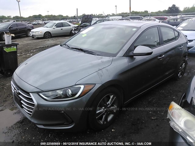 KMHD84LF3JU494622 - 2018 HYUNDAI ELANTRA SEL/VALUE/LIMITED GRAY photo 2