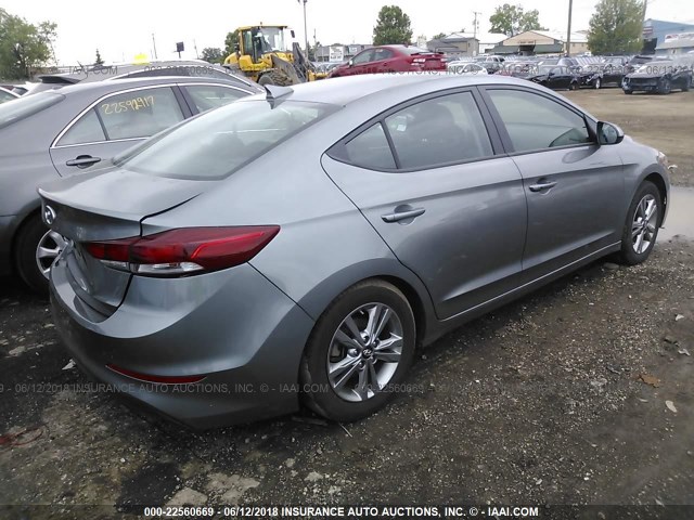 KMHD84LF3JU494622 - 2018 HYUNDAI ELANTRA SEL/VALUE/LIMITED GRAY photo 4