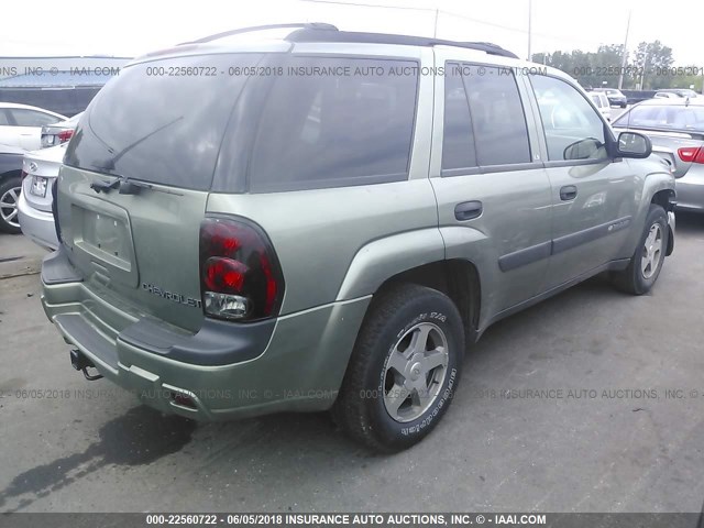 1GNDS13S142432533 - 2004 CHEVROLET TRAILBLAZER LS/LT GREEN photo 4