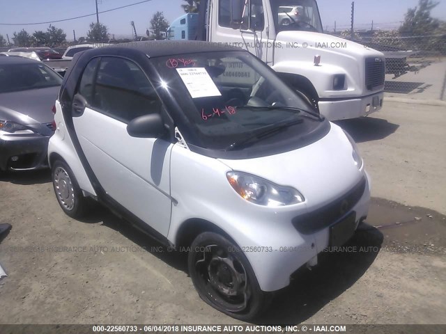 WMEEJ3BA0DK595308 - 2013 SMART FORTWO PURE/PASSION WHITE photo 1