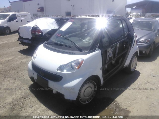 WMEEJ3BA0DK595308 - 2013 SMART FORTWO PURE/PASSION WHITE photo 2