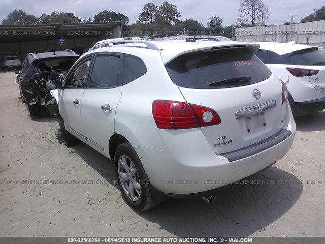 JN8AS5MT6BW169119 - 2011 NISSAN ROGUE S/SV/KROM WHITE photo 3