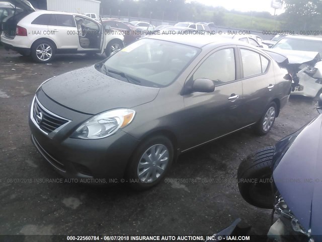 3N1CN7AP4CL905984 - 2012 NISSAN VERSA S/SV/SL GRAY photo 2