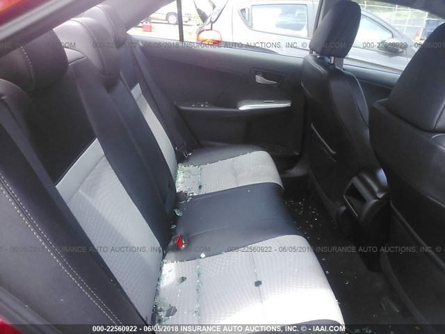 4T1BF1FKXCU574653 - 2012 TOYOTA CAMRY SE/LE/XLE 红色 照片 8