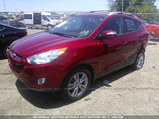 KM8JU3AC1DU676535 - 2013 HYUNDAI TUCSON GLS/LIMITED RED photo 2