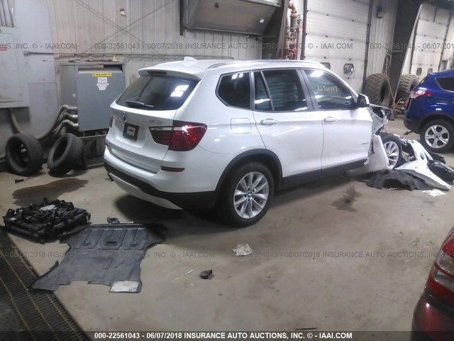 5UXWX9C57F0D57381 - 2015 BMW X3 XDRIVE28I WHITE photo 4