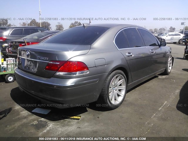 WBAHL83526DT02808 - 2006 BMW 750 I GRAY photo 4
