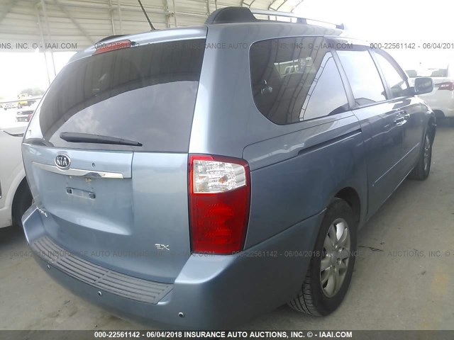 KNDMB233296275392 - 2009 KIA SEDONA EX/LX BLUE photo 4