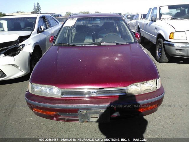 JHMCB7655NC015035 - 1992 HONDA ACCORD LX/EX BURGUNDY photo 6