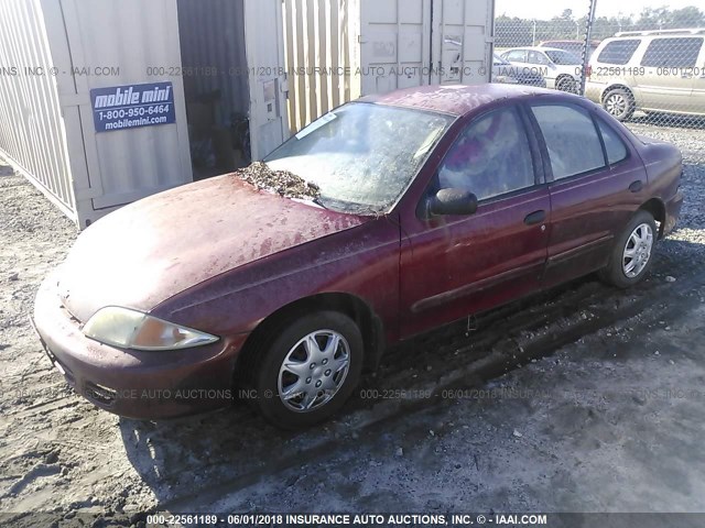 1G1JC524917243798 - 2001 CHEVROLET CAVALIER CNG MAROON photo 2