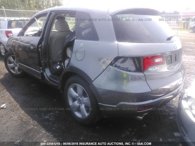 5J8TB182X8A010383 - 2008 ACURA RDX GRAY photo 3