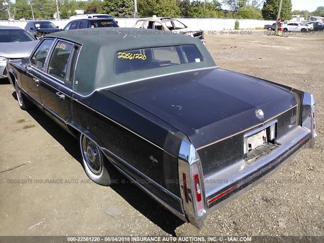 1G6DW54E3MR719668 - 1991 CADILLAC BROUGHAM Dark Blue photo 3