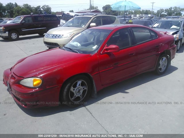 1G2NW52E02C109106 - 2002 PONTIAC GRAND AM GT RED photo 2