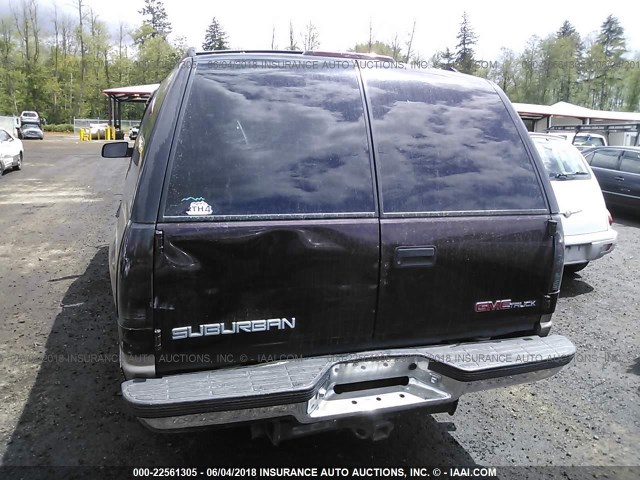 3GKGK26F8TG503960 - 1996 GMC SUBURBAN K2500 MAROON photo 6