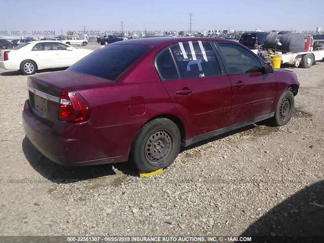 1G1ZS51F26F265194 - 2006 CHEVROLET MALIBU LS MAROON photo 4