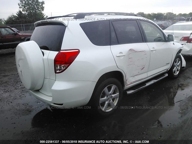 JTMZK31V385022232 - 2008 TOYOTA RAV4 LIMITED WHITE photo 4