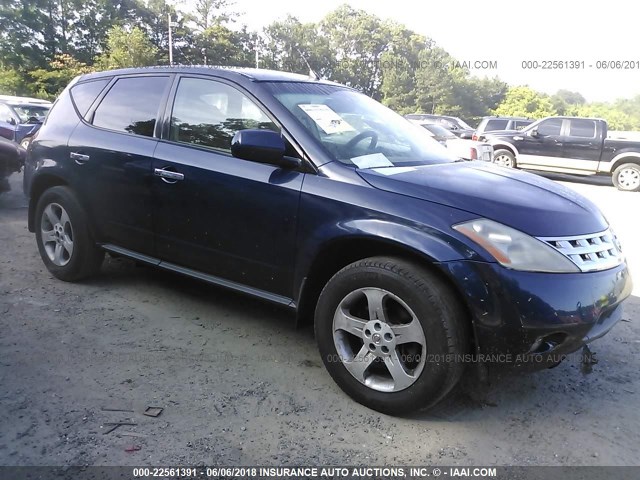 JN8AZ08T04W219816 - 2004 NISSAN MURANO SL/SE BLUE photo 1