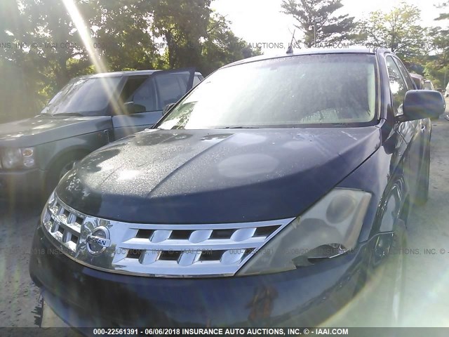 JN8AZ08T04W219816 - 2004 NISSAN MURANO SL/SE BLUE photo 6