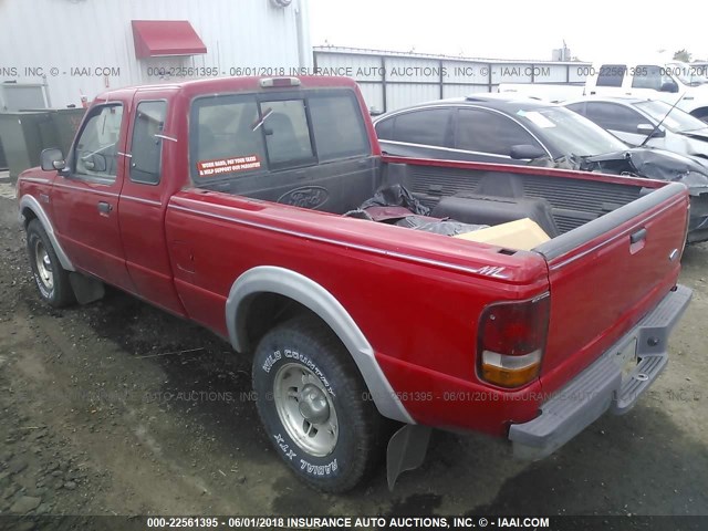 1FTCR15X6TPA25060 - 1996 FORD RANGER SUPER CAB RED photo 3