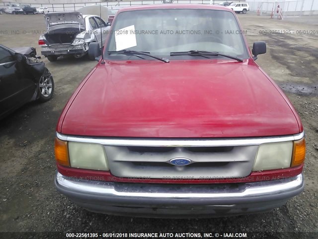 1FTCR15X6TPA25060 - 1996 FORD RANGER SUPER CAB RED photo 6