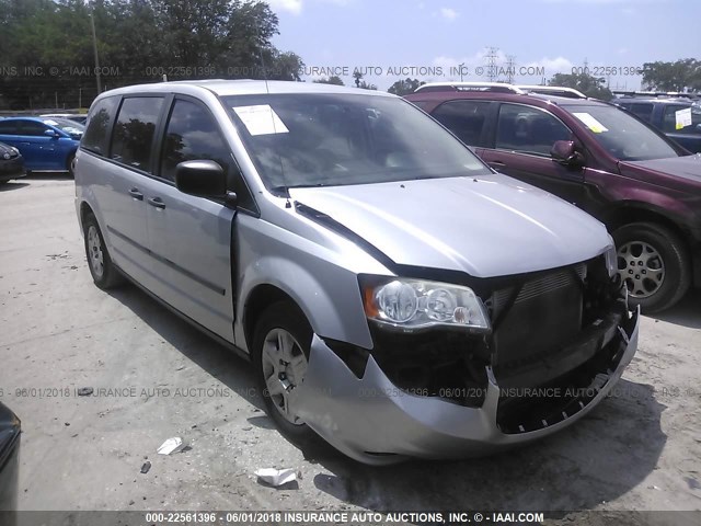 2C4RDGBG0CR395371 - 2012 DODGE GRAND CARAVAN SE SILVER photo 1