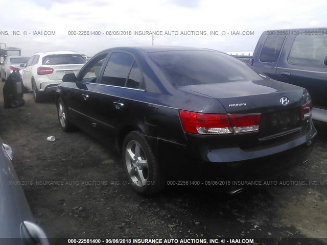 5NPEU46F66H041578 - 2006 HYUNDAI SONATA GLS/LX BLUE photo 3