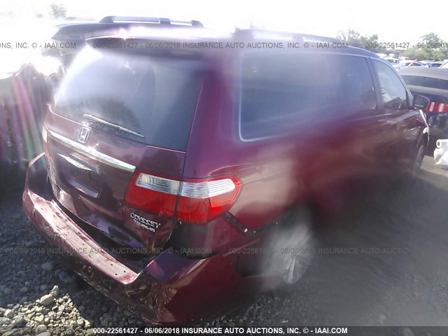 5FNRL38895B035039 - 2005 HONDA ODYSSEY TOURING MAROON photo 4