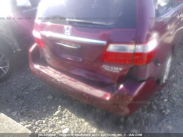 5FNRL38895B035039 - 2005 HONDA ODYSSEY TOURING MAROON photo 6