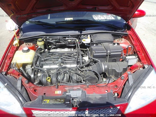 1FAHP38Z26W100518 - 2006 FORD FOCUS ZX4 ST RED photo 10