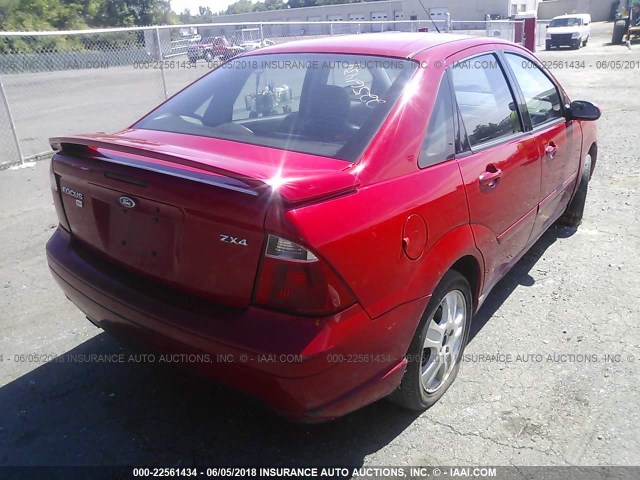 1FAHP38Z26W100518 - 2006 FORD FOCUS ZX4 ST RED photo 4