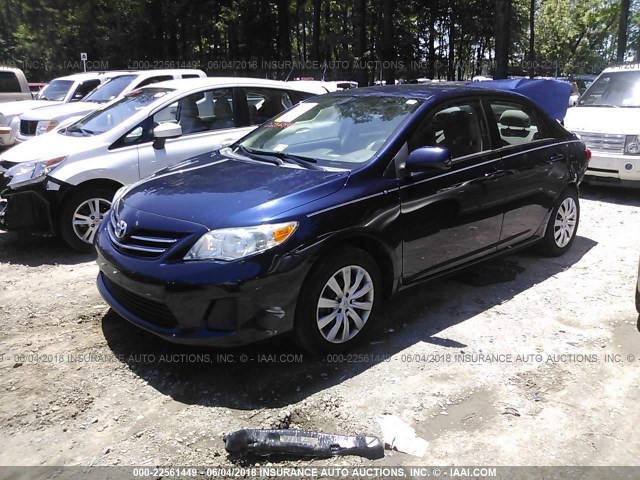 2T1BU4EE1DC044223 - 2013 TOYOTA COROLLA S/LE BLUE photo 2