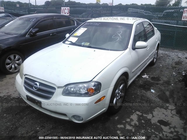 JN1DA31D22T414029 - 2002 NISSAN MAXIMA GLE/GXE/SE WHITE photo 2