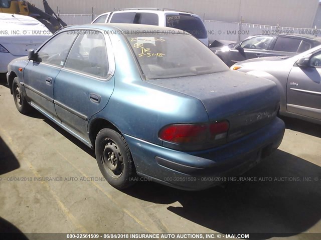 JF1GC2248PB500820 - 1993 SUBARU IMPREZA L BLUE photo 3