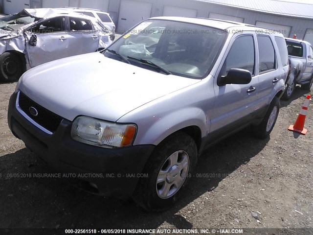 1FMYU03103KD40359 - 2003 FORD ESCAPE XLT SILVER photo 2