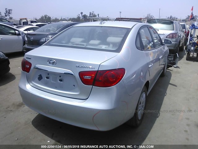 KMHDU4AD3AU961518 - 2010 HYUNDAI ELANTRA BLUE/GLS/SE SILVER photo 4