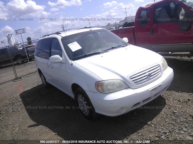 KNDUP131436396796 - 2003 KIA SEDONA EX/LX WHITE photo 1