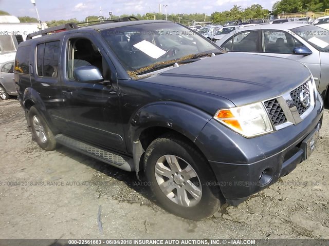 5N1AR18W15C701348 - 2005 NISSAN PATHFINDER LE/SE/XE BLUE photo 1