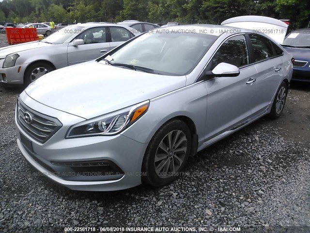 5NPE34AF2FH200820 - 2015 HYUNDAI SONATA SPORT/LIMITED SILVER photo 2