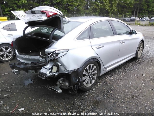 5NPE34AF2FH200820 - 2015 HYUNDAI SONATA SPORT/LIMITED SILVER photo 4