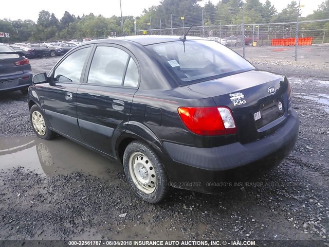 KNADE123066179336 - 2006 KIA RIO BLACK photo 3