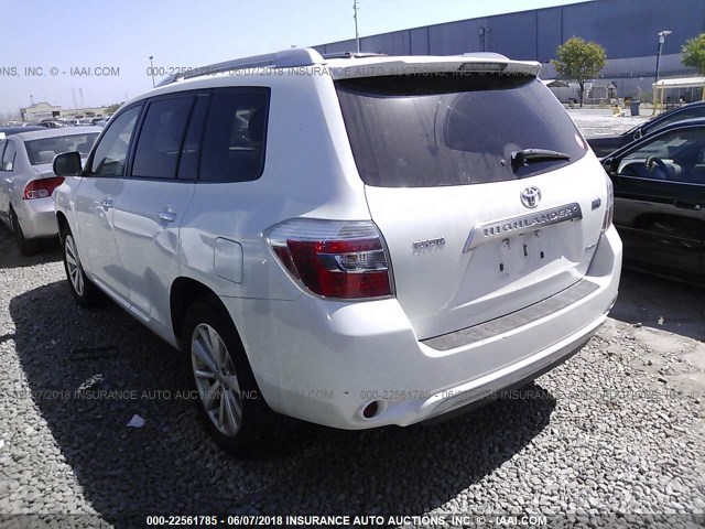 JTEEW44A182007727 - 2008 TOYOTA HIGHLANDER HYBRID LIMITED WHITE photo 3