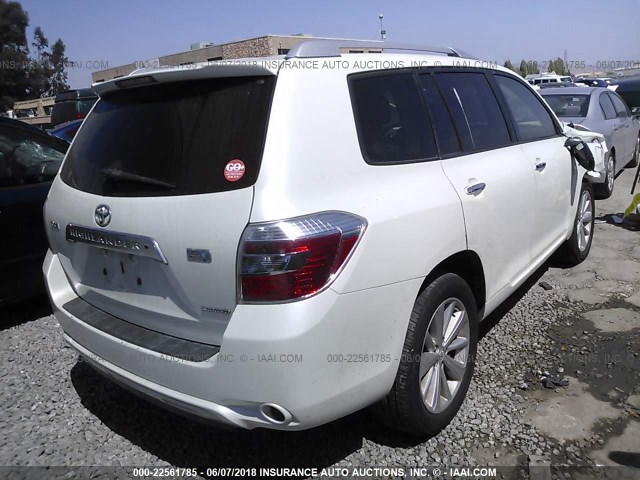 JTEEW44A182007727 - 2008 TOYOTA HIGHLANDER HYBRID LIMITED WHITE photo 4