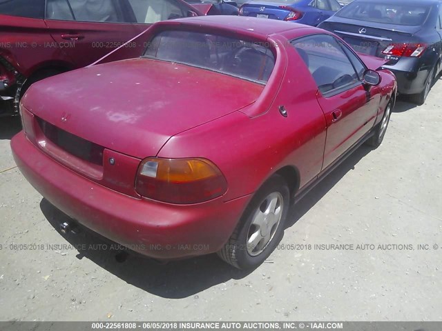 JHMEH6166PS008248 - 1993 HONDA CIVIC DEL SOL SI RED photo 4