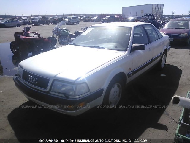 WAUKE5444LN038923 - 1990 AUDI QUATTRO WHITE photo 2