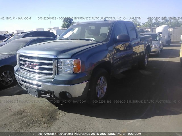 3GTP2VE7XDG247619 - 2013 GMC SIERRA K1500 SLE BLUE photo 2