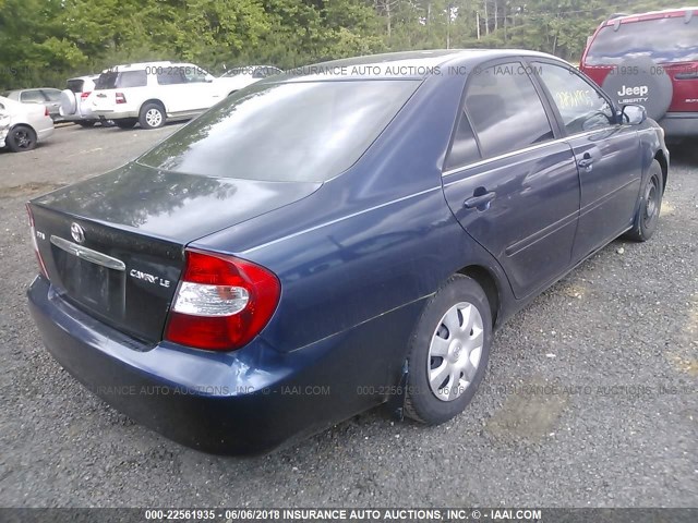 4T1BE32K12U544802 - 2002 TOYOTA CAMRY LE/XLE/SE 海军蓝 照片 4