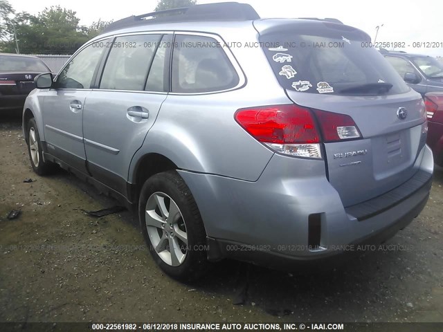 4S4BRCAC7E3291977 - 2014 SUBARU OUTBACK 2.5I GRAY photo 3